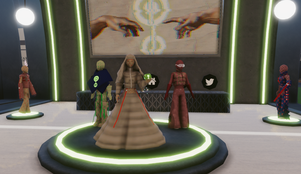 Digital fashions at a virtual store in the metaverse