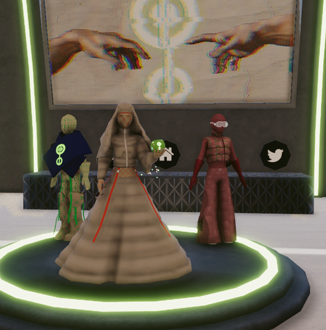 Digital fashions at a virtual store in the metaverse
